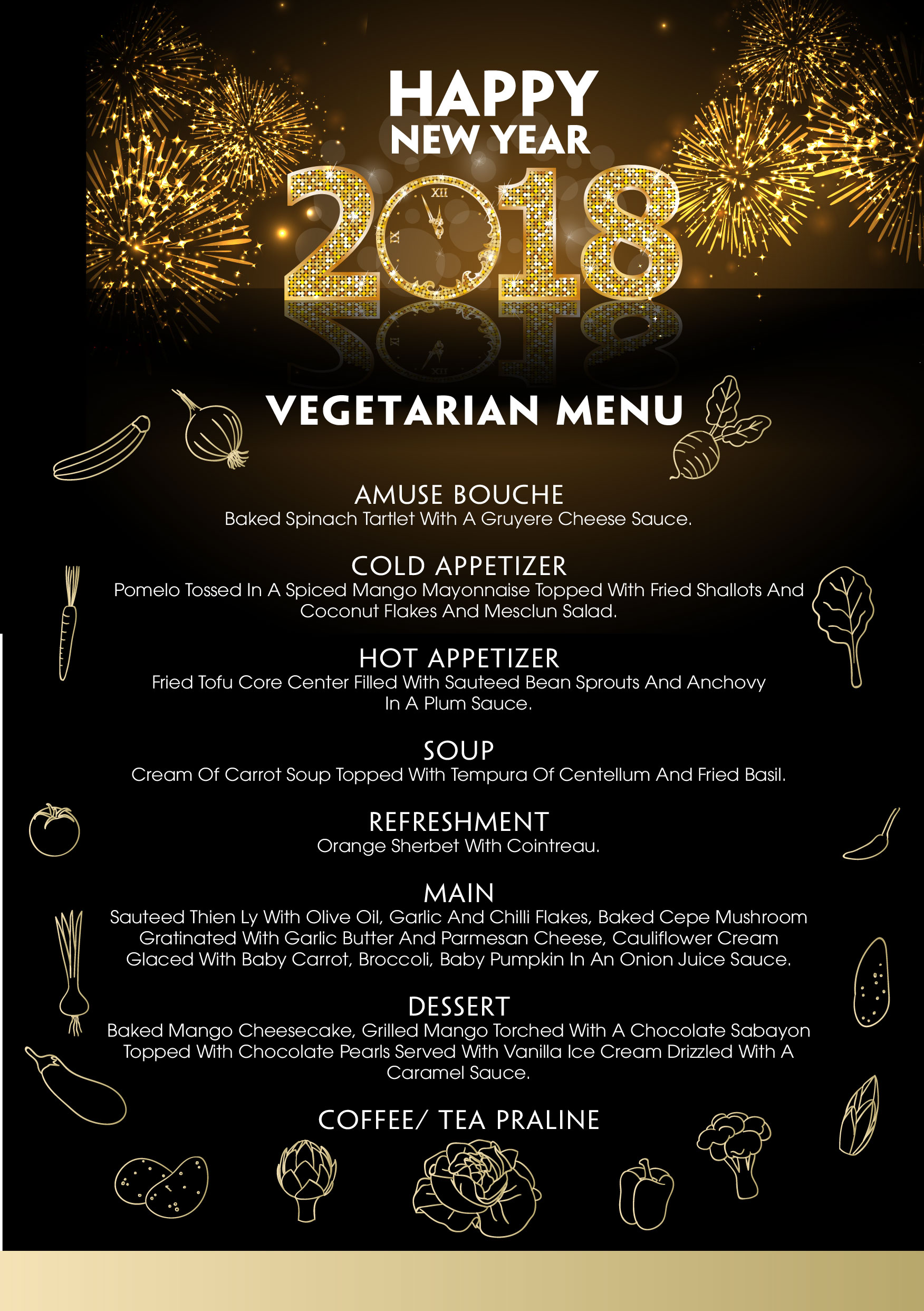 Christmas 2017 vegetarian menu